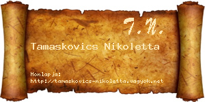 Tamaskovics Nikoletta névjegykártya
